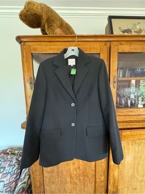 Celine Black Cotton Tailored Blazer Jacket sz 40